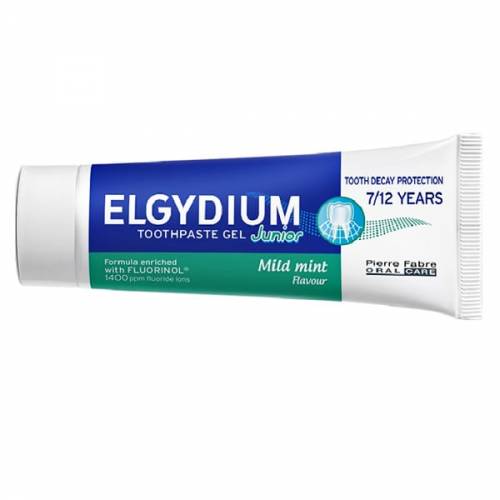 Elgydium Junior Mint 7/12 1400ppm 50ml Toothpaste Gel 0