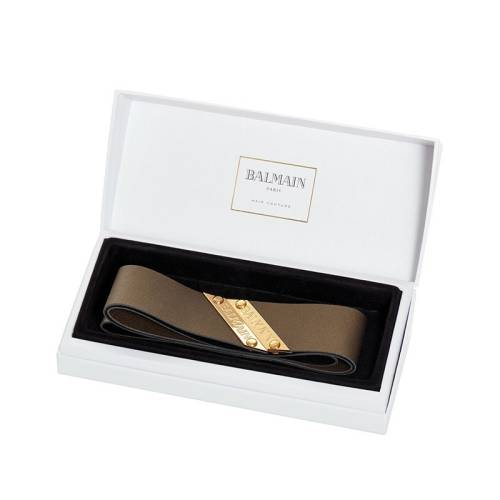 Balmain Genuine Leather Headband Bronze, . .